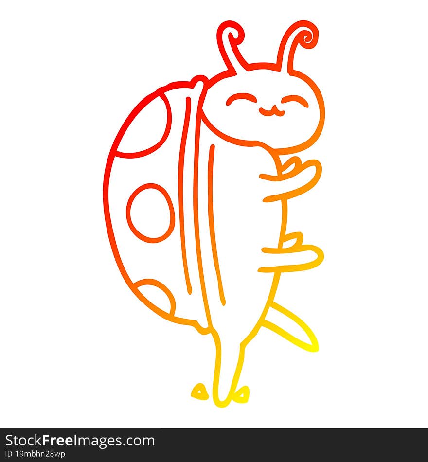 warm gradient line drawing cartoon cute bug