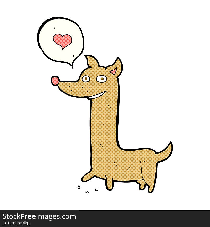 cartoon dog with love heart