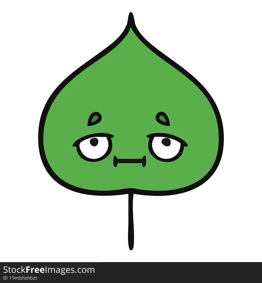 cute cartoon of a expressional leaf