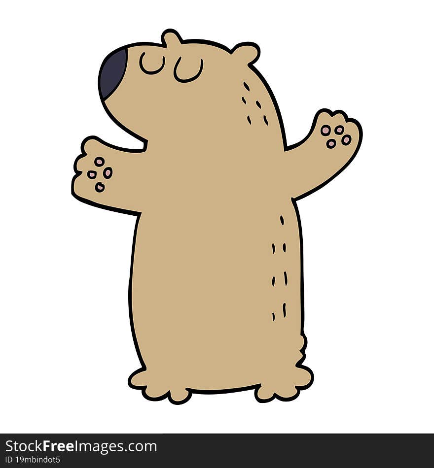 cartoon doodle bear standing