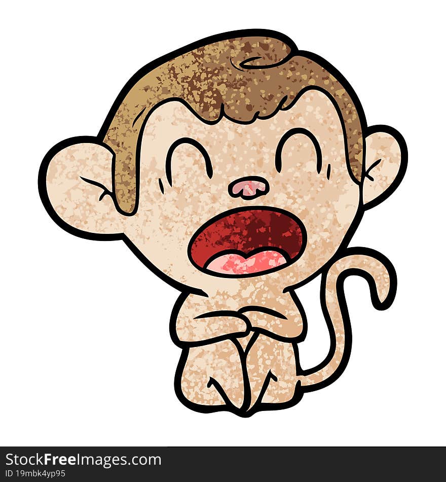 yawning cartoon monkey. yawning cartoon monkey