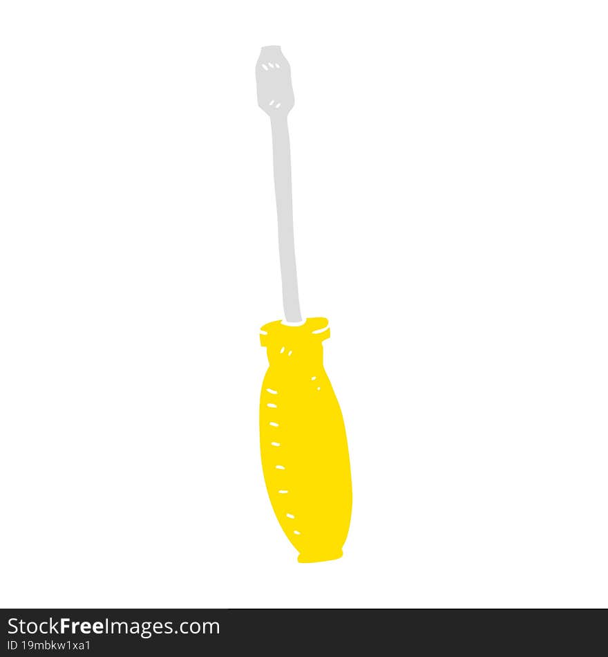 flat color illustration of a cartoon screwdriver