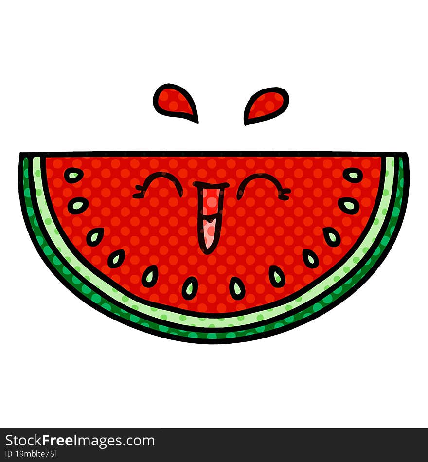 quirky comic book style cartoon watermelon