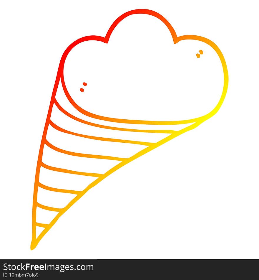 Warm Gradient Line Drawing Cartoon Decorative Cloud