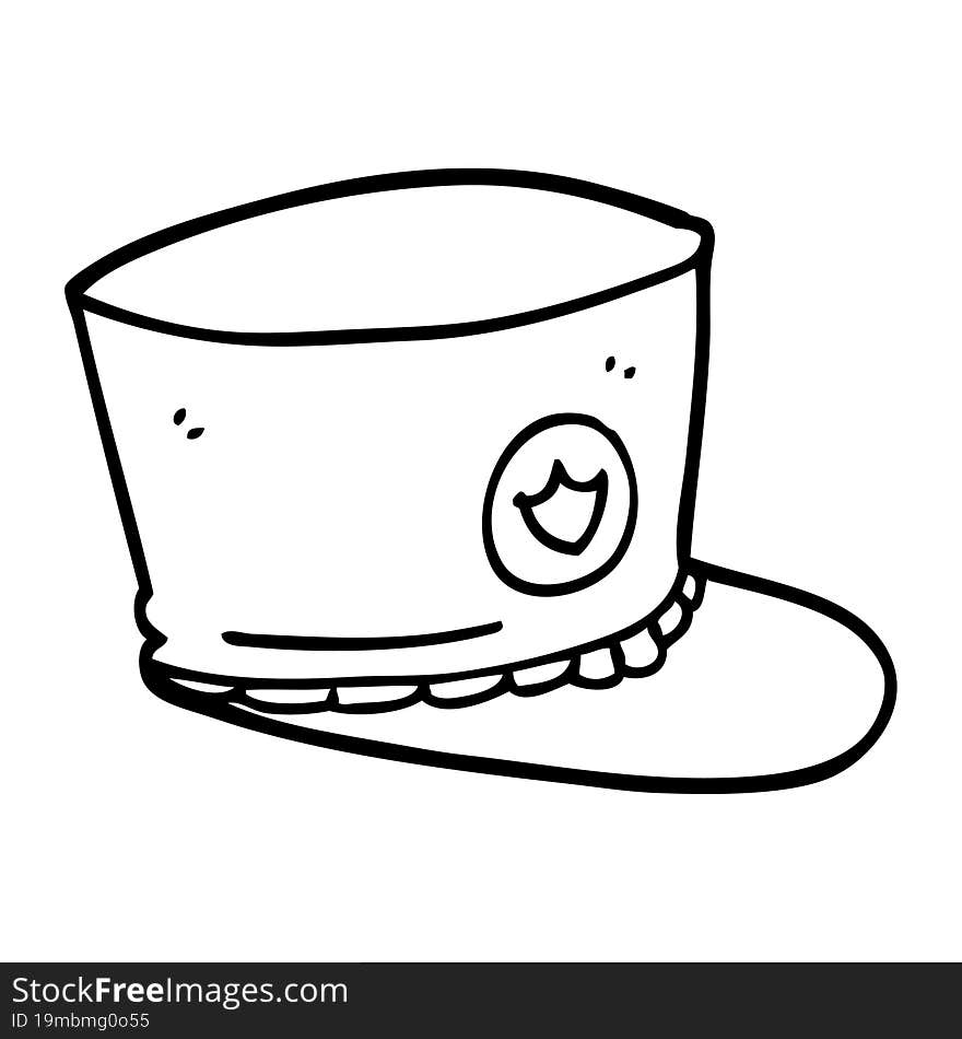 Line Drawing Cartoon Official Hat