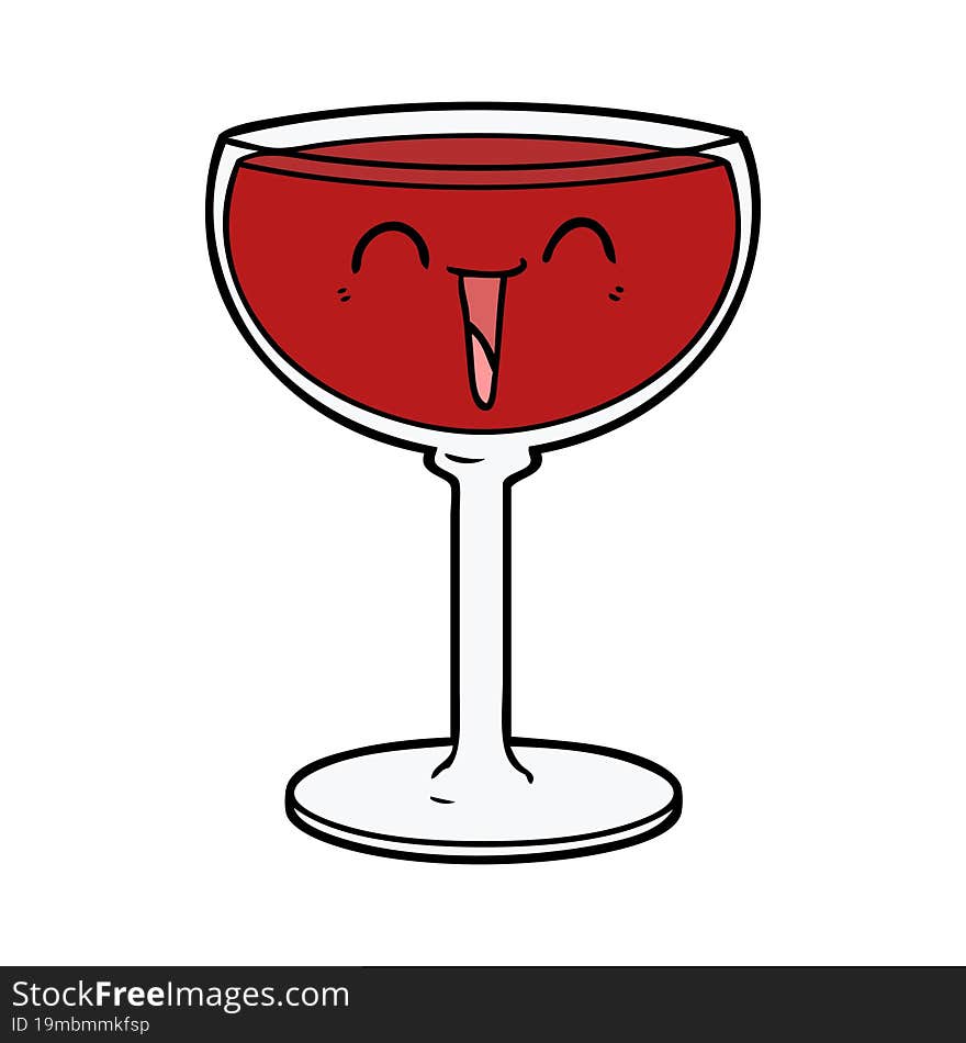 cartoon glass of wine. cartoon glass of wine