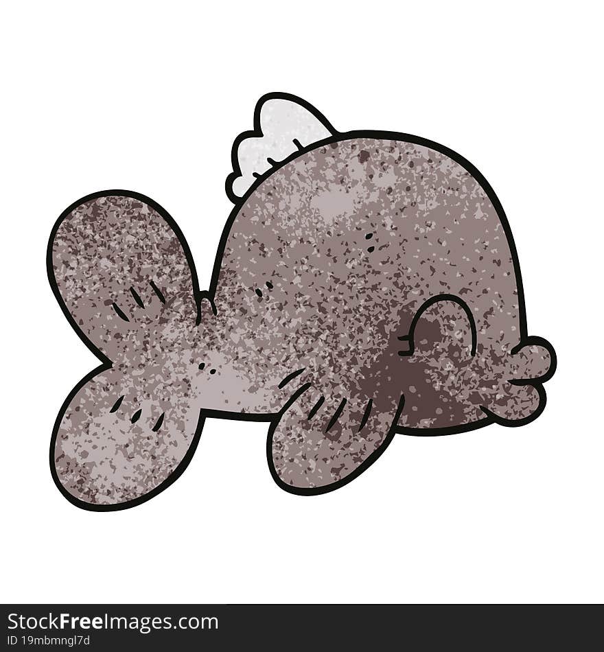 funny cartoon doodle fish