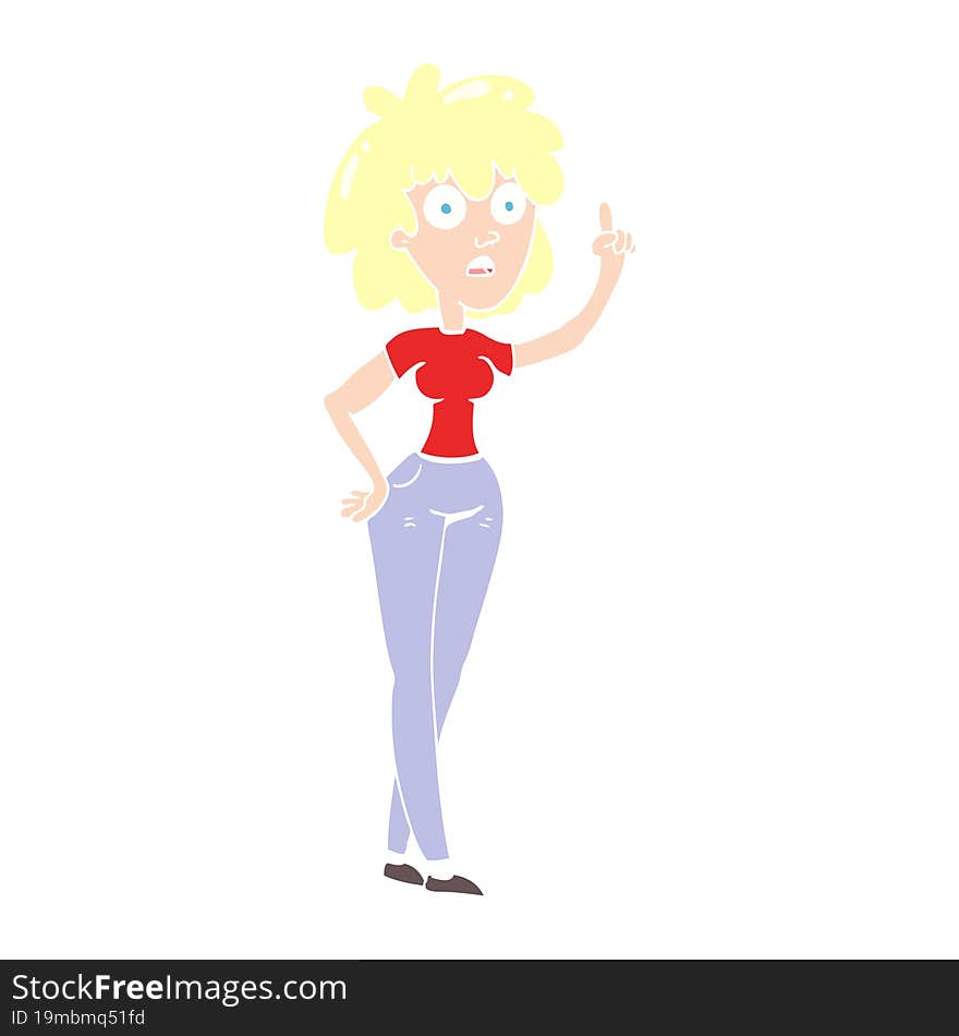 flat color illustration of a cartoon woman