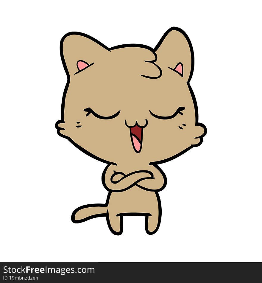 happy cartoon cat. happy cartoon cat