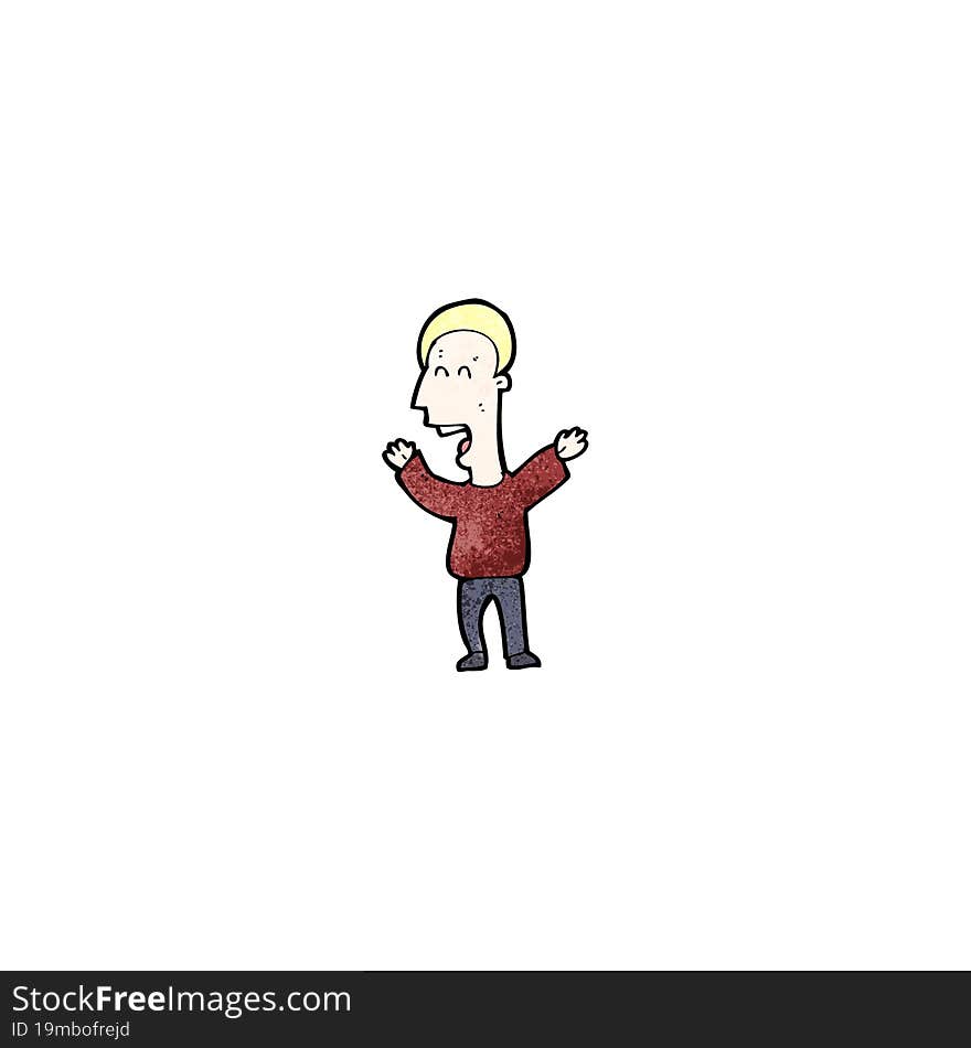 cartoon shouting blond man