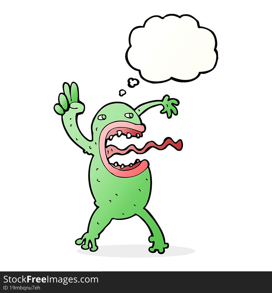 Cartoon Crazy Frog With Thought Bubble