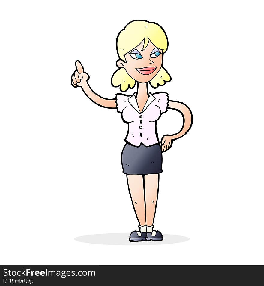 cartoon woman with great idea