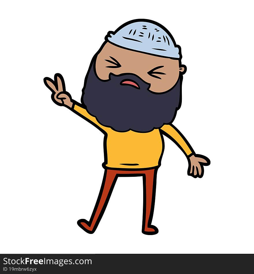 cartoon man with beard. cartoon man with beard