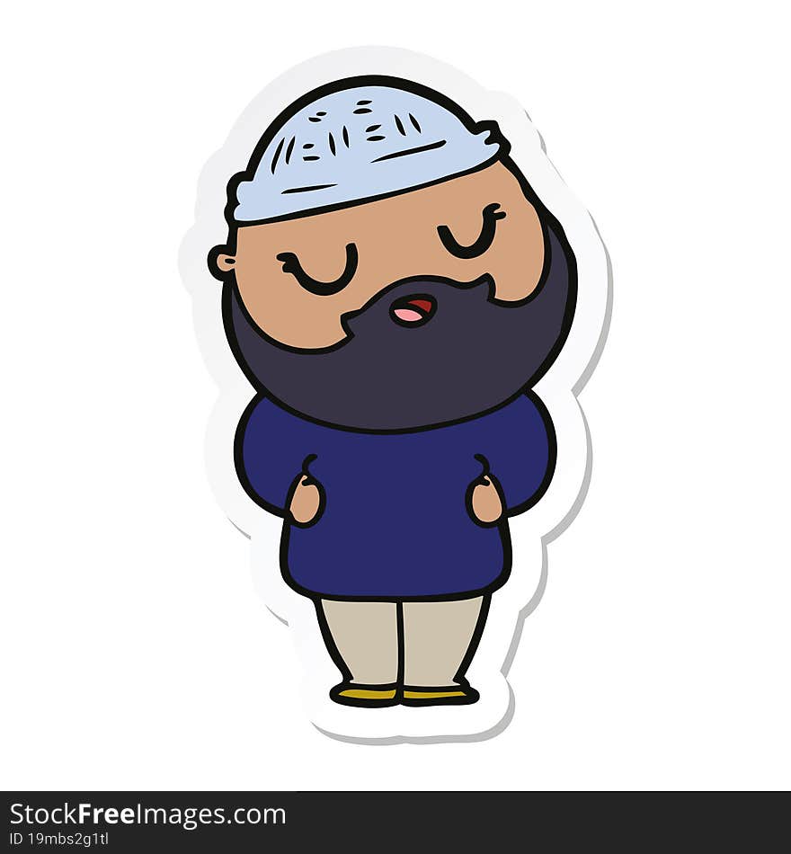 sticker of a cartoon man with beard