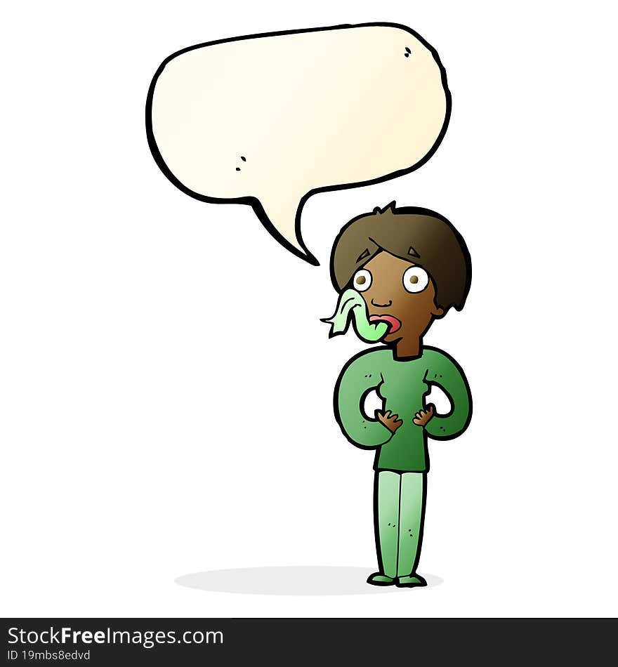 Cartoon Woman Sticking Out Tongue With Speech Bubble