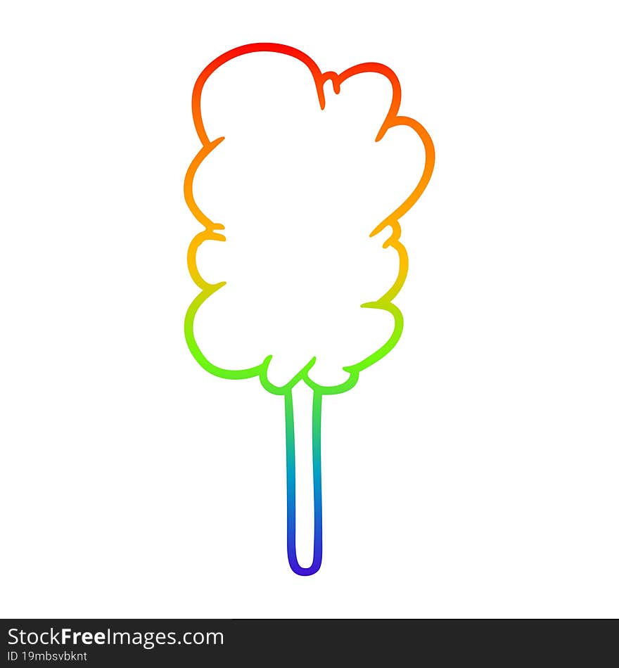 rainbow gradient line drawing candy floss on stick