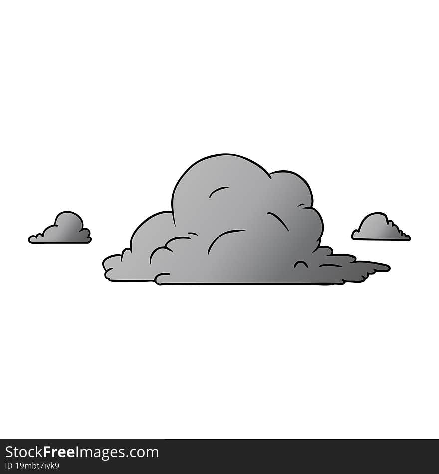 Gradient Cartoon Doodle Of White Large Clouds