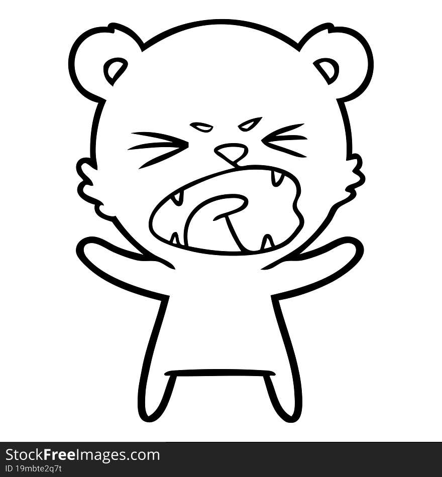 angry cartoon polar bear. angry cartoon polar bear