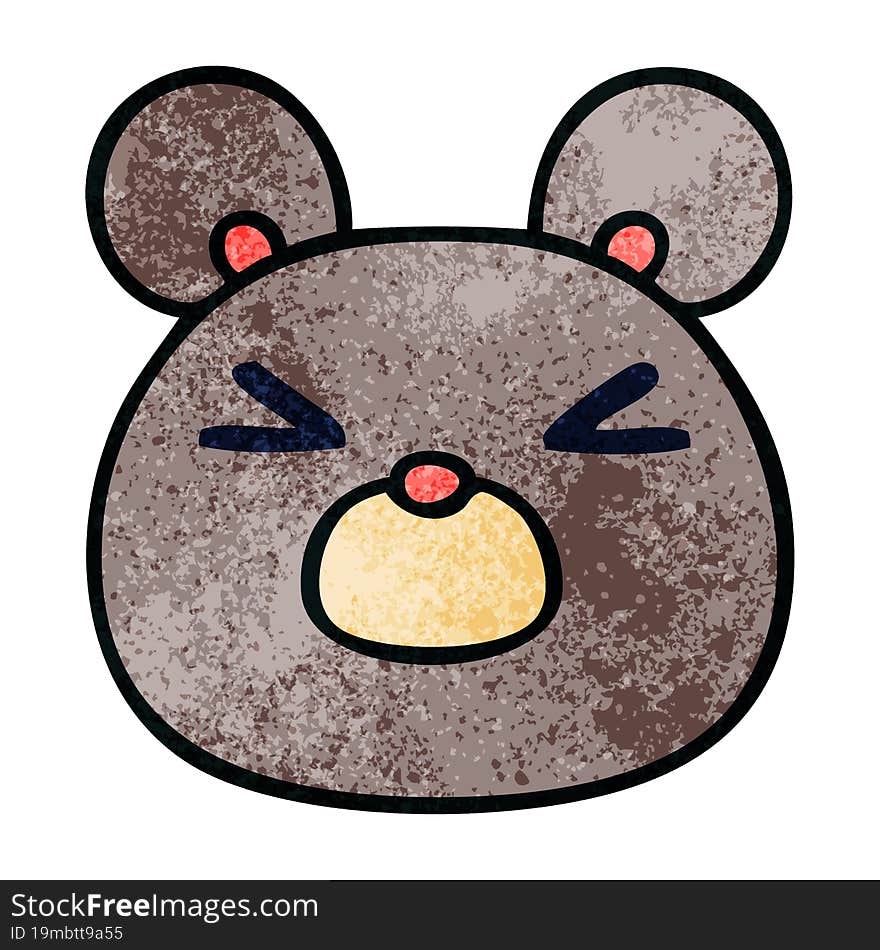 Quirky Hand Drawn Cartoon Mouse Face