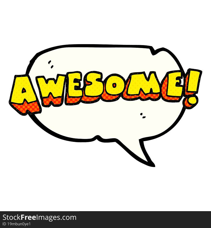 comic book speech bubble cartoon awesome word