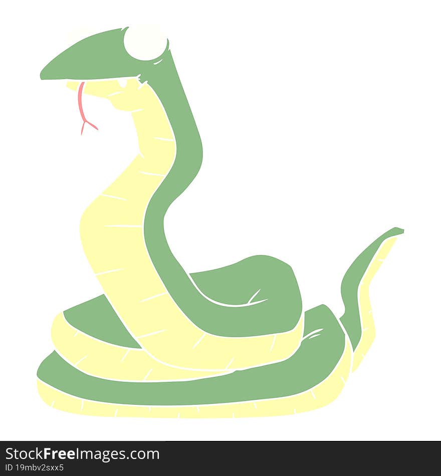 flat color style cartoon snake