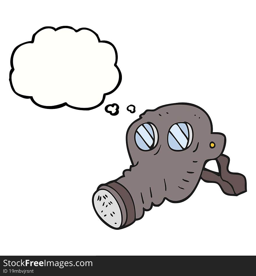 thought bubble cartoon gas mask