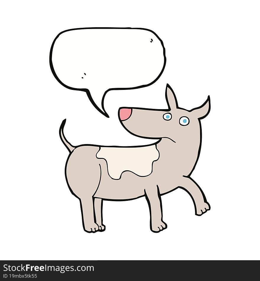 Funny Cartoon Dog With Speech Bubble