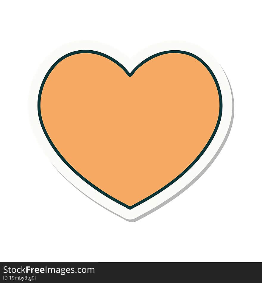 sticker of tattoo in traditional style of a heart. sticker of tattoo in traditional style of a heart