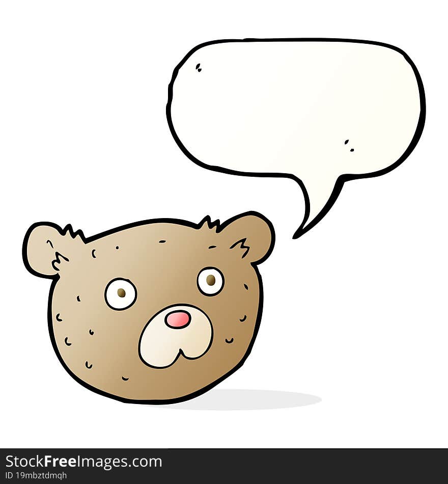 cartoon teddy bear with speech bubble