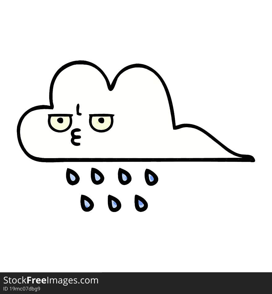 comic book style cartoon of a rain cloud