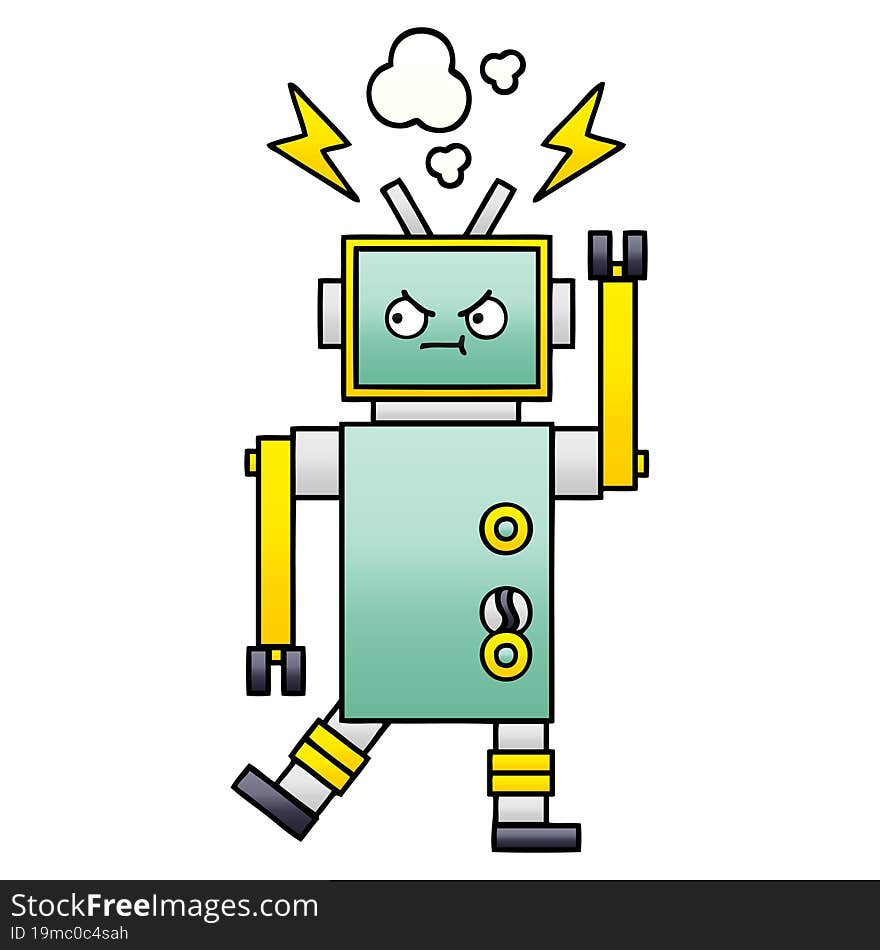 gradient shaded cartoon robot