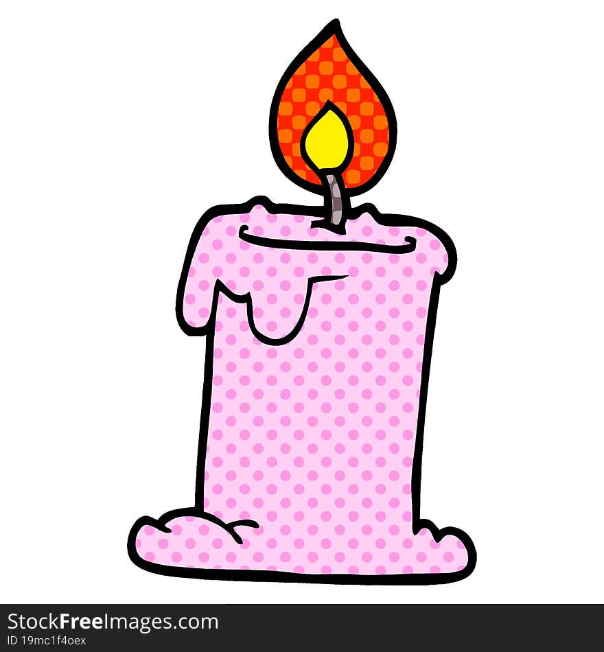 cartoon doodle lit candle