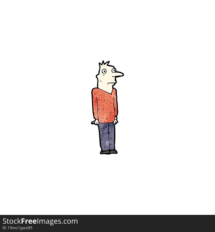 cartoon frightened man