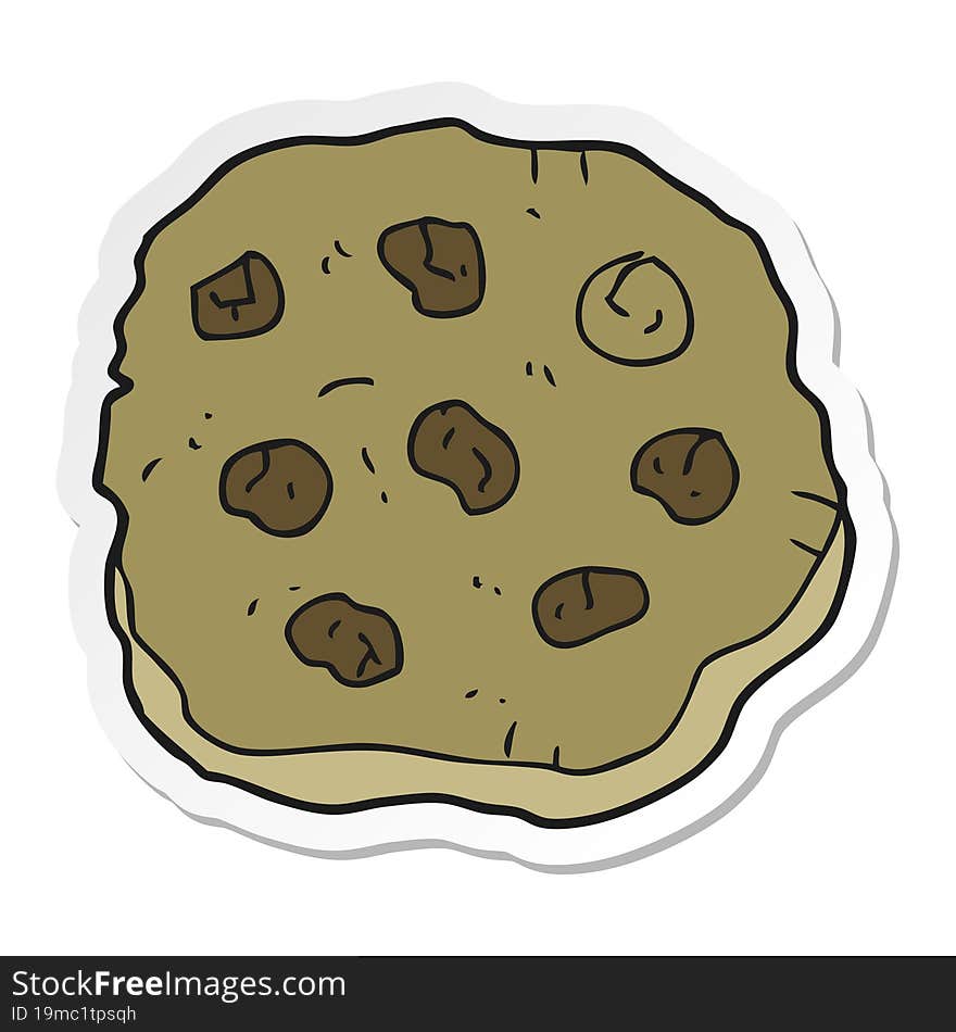 sticker of a cartoon cookie