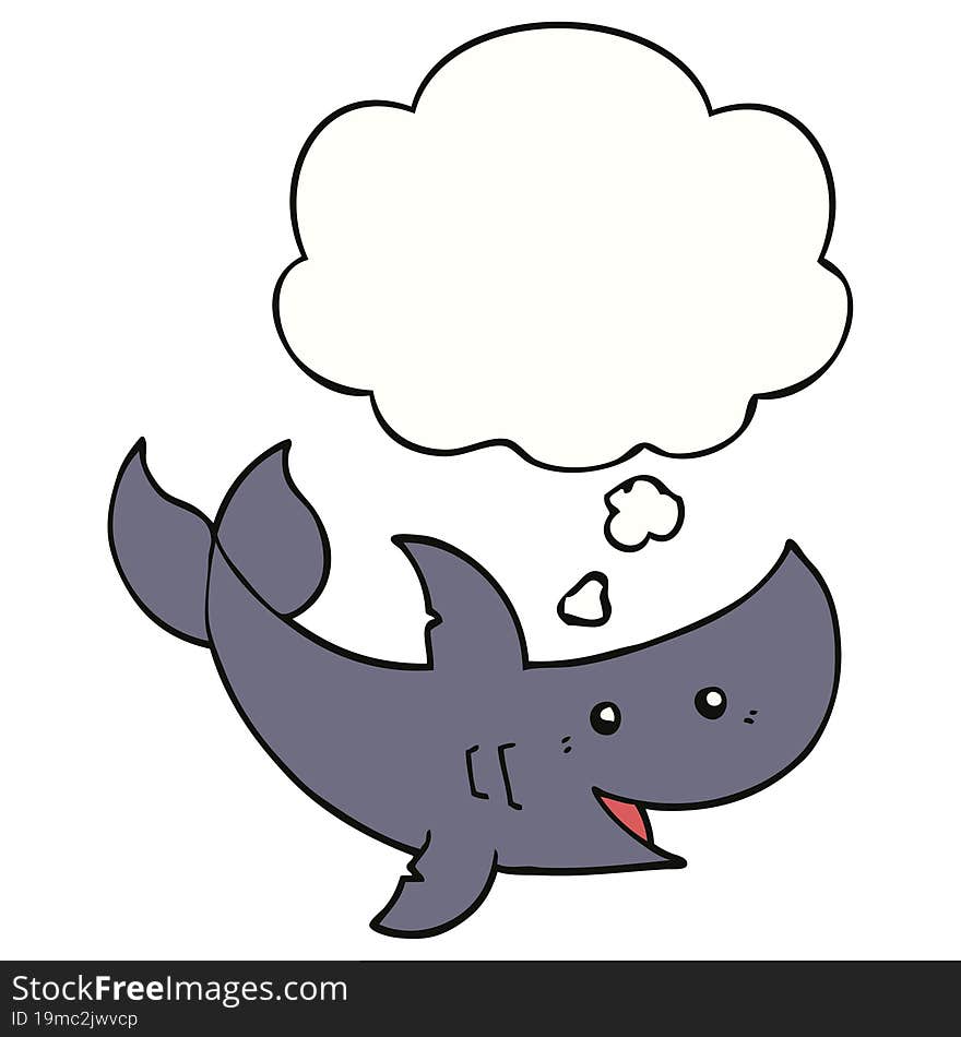 cartoon shark and thought bubble