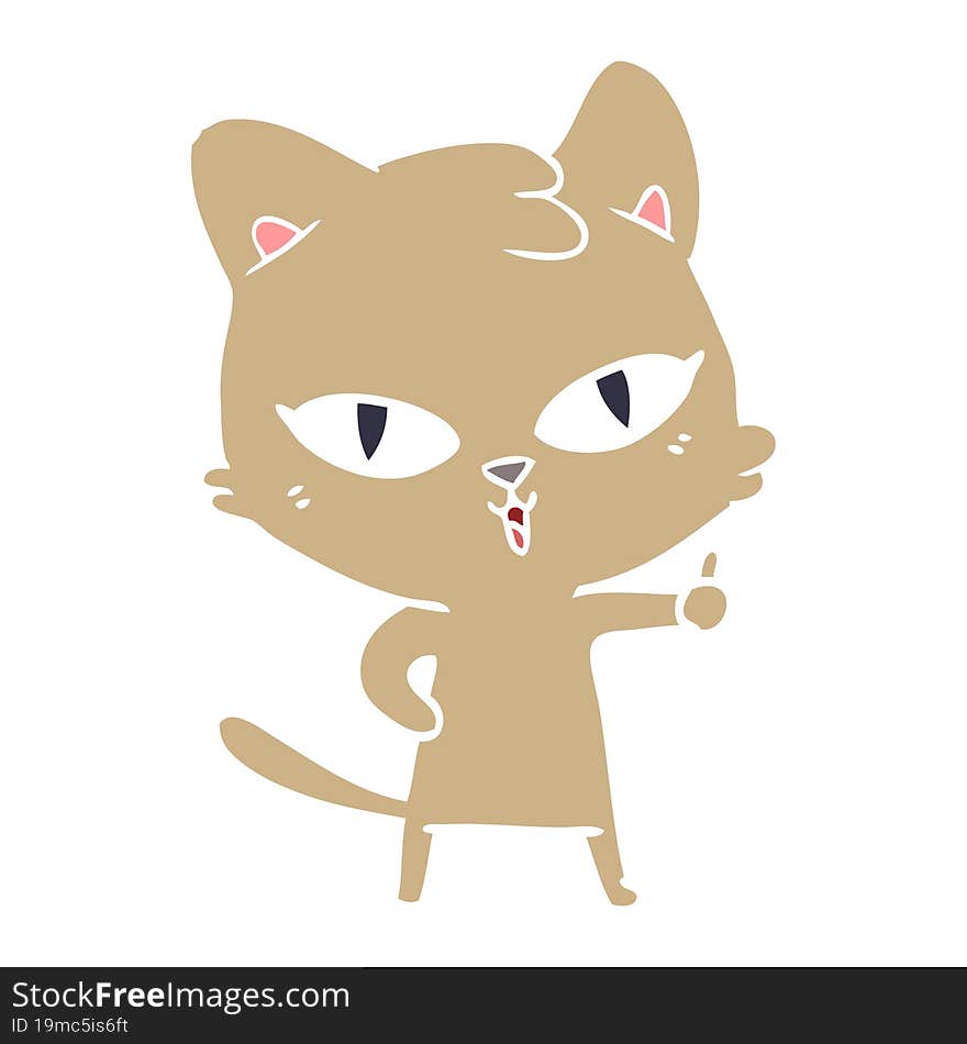 flat color style cartoon cat