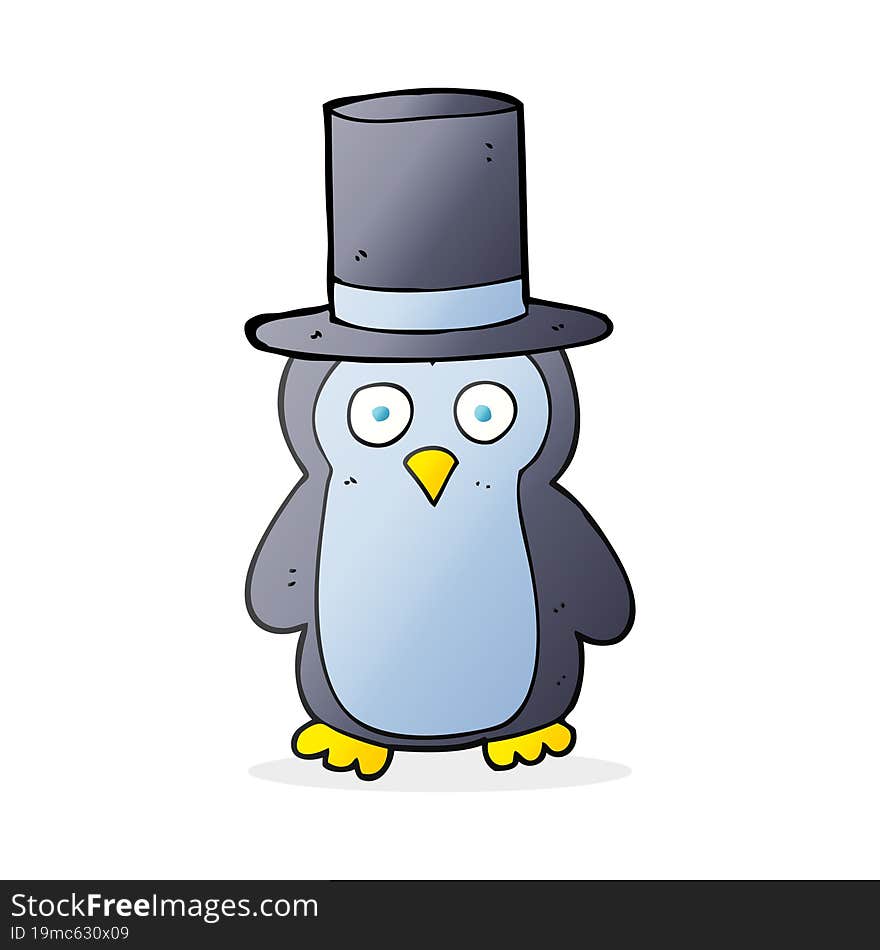 cartoon penguin wearing hat