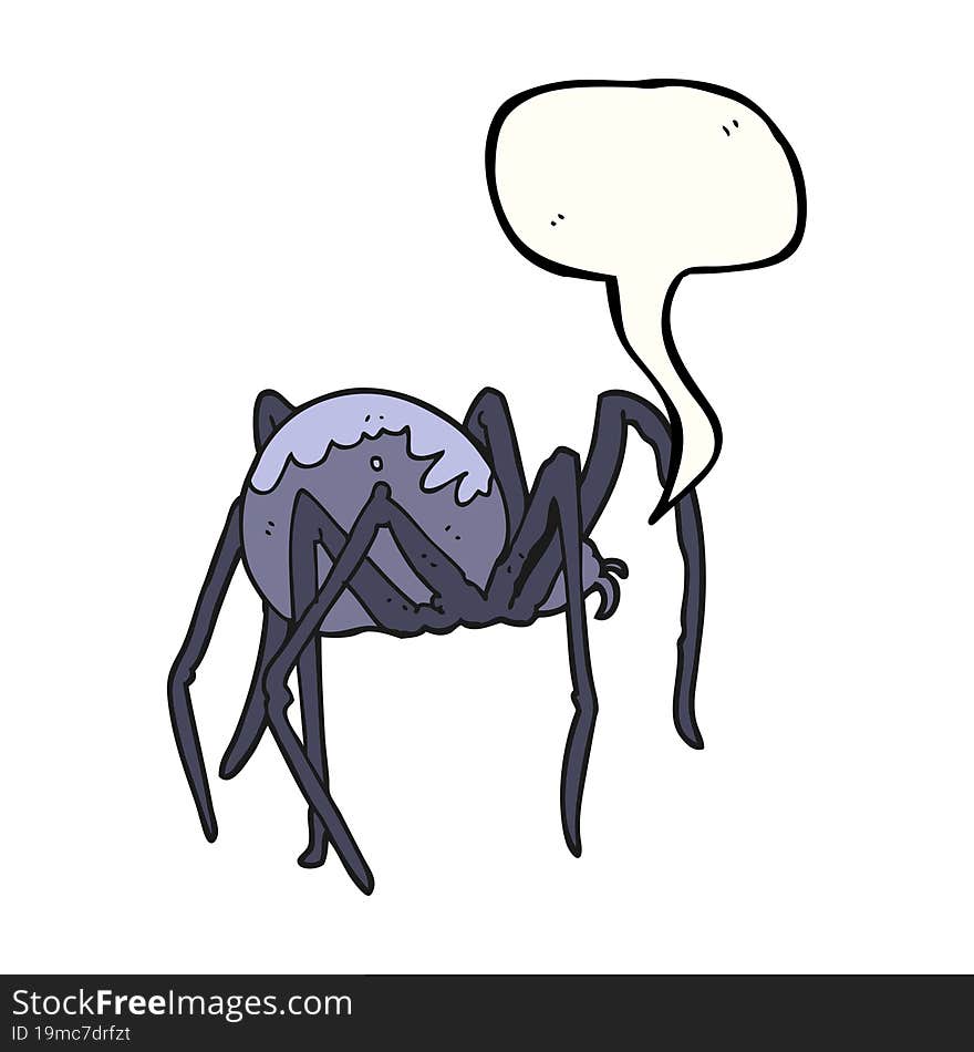 speech bubble cartoon creepy spider