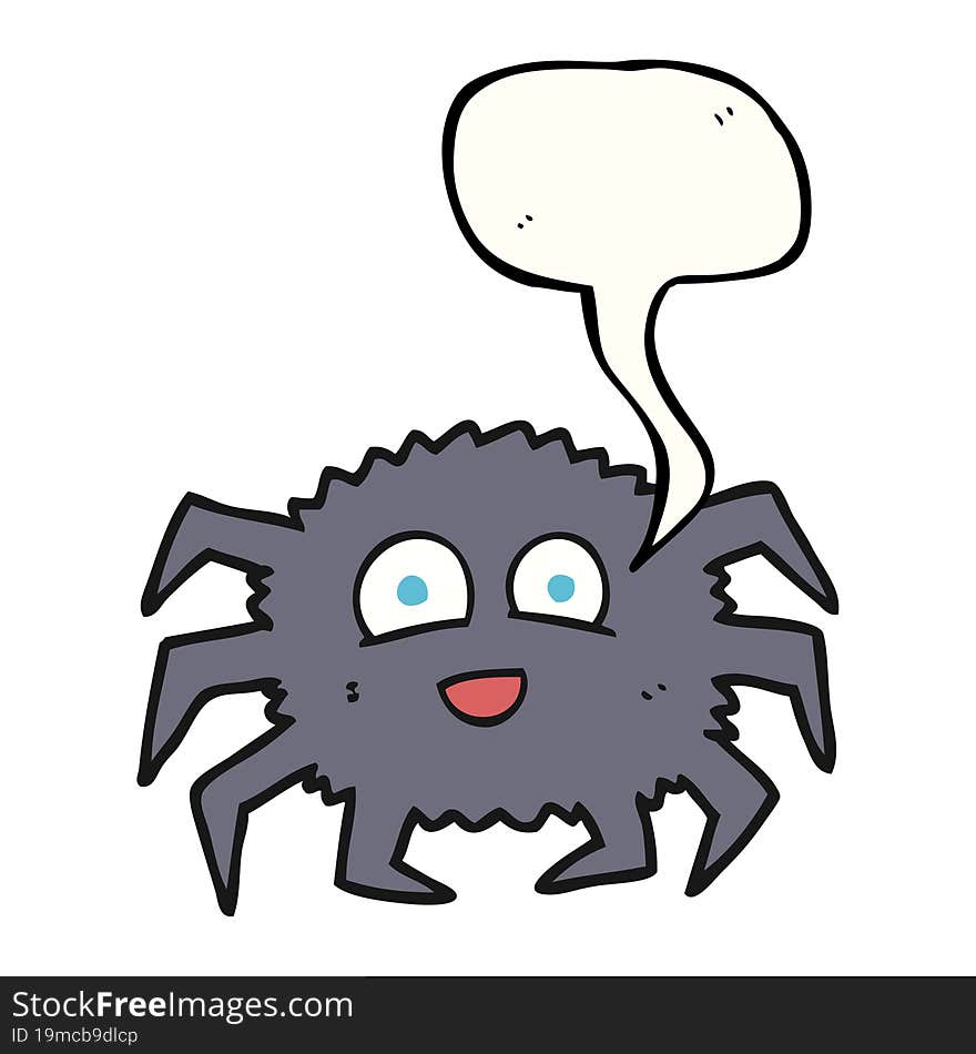 freehand drawn speech bubble cartoon spider