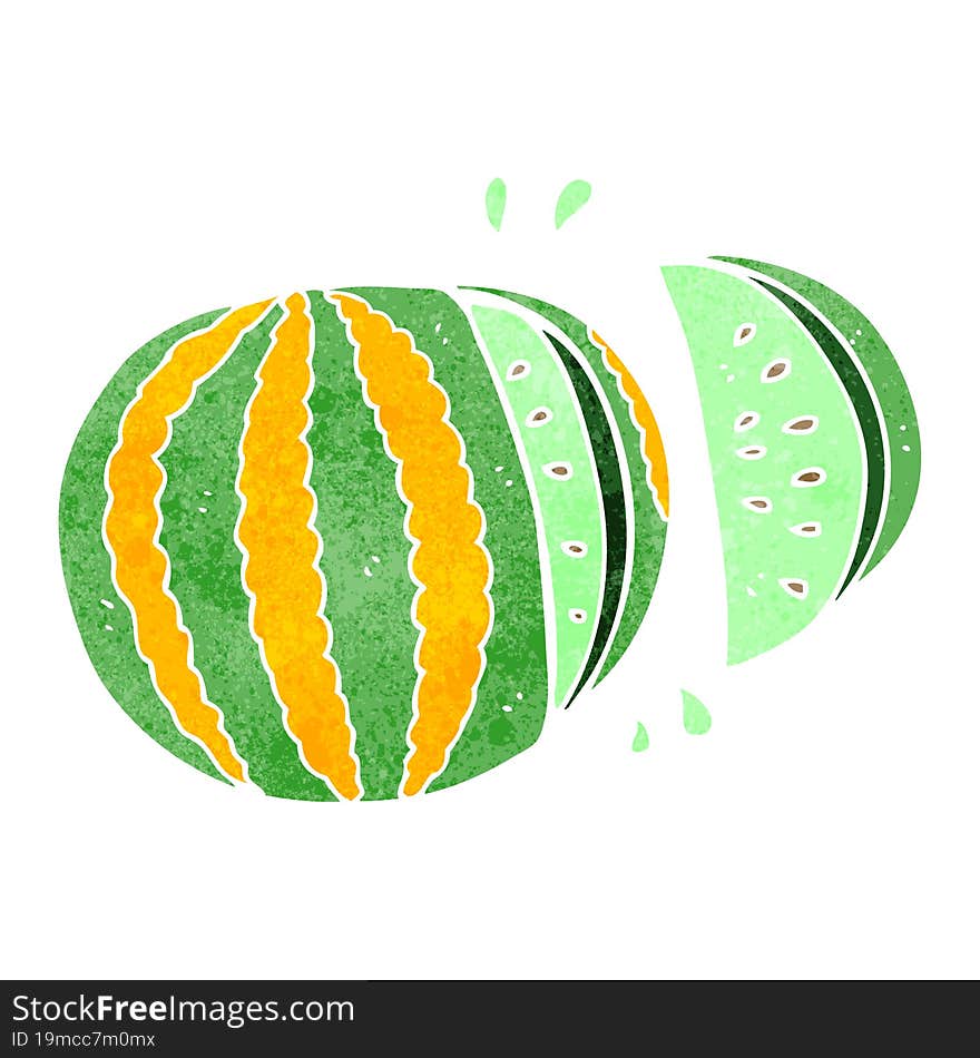 retro cartoon watermelon