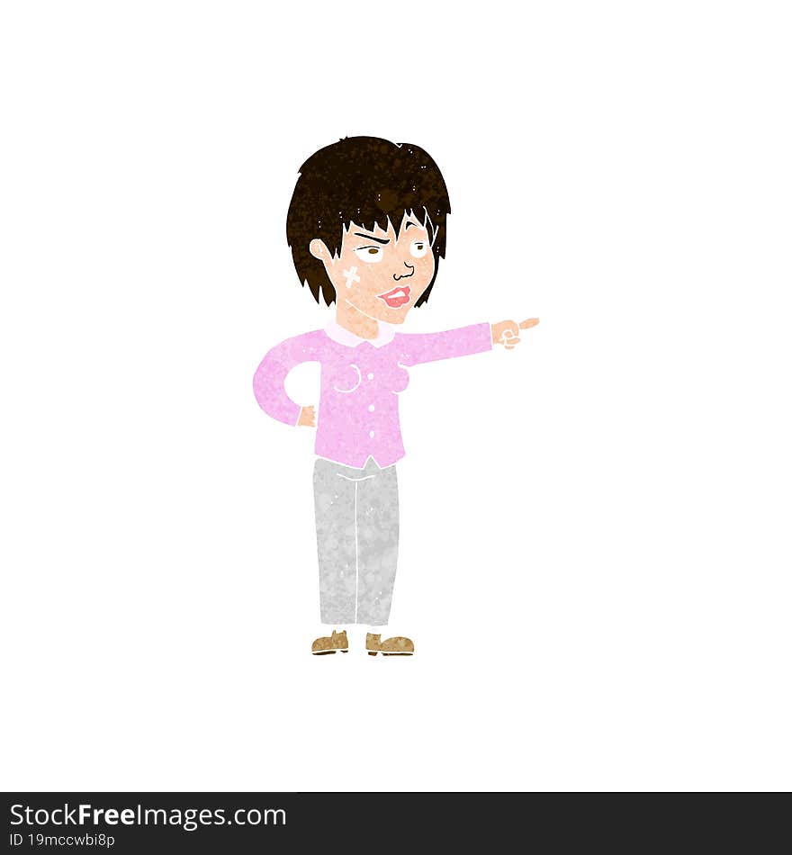 cartoon woman pointing