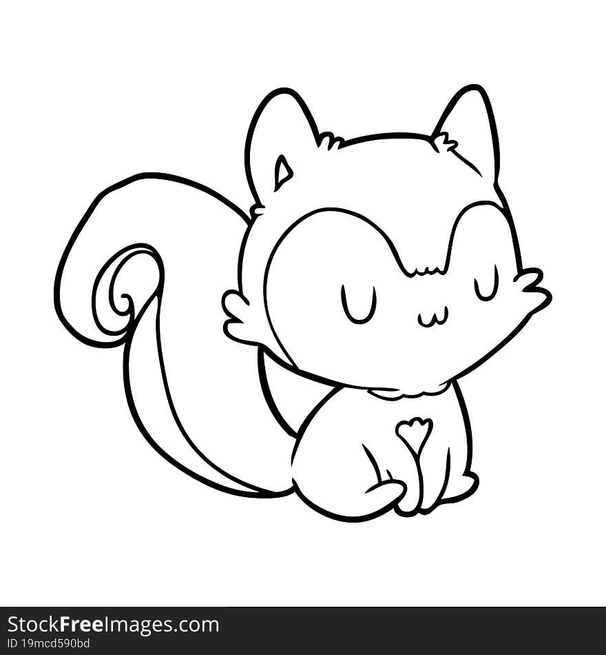 line drawing of a squirrel. line drawing of a squirrel