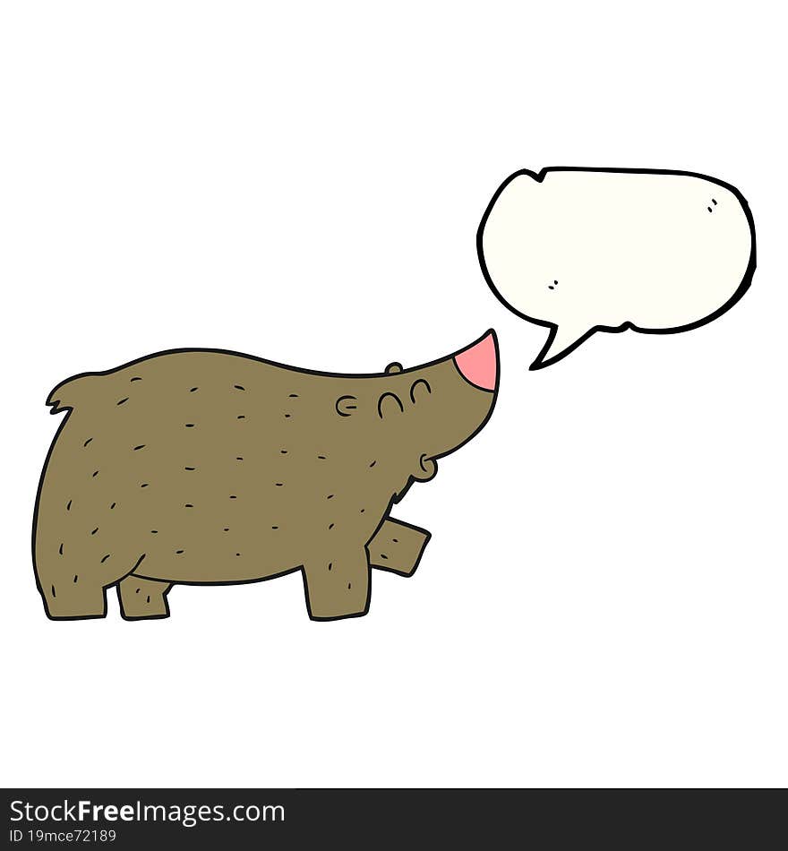 Speech Bubble Cartoon Bear