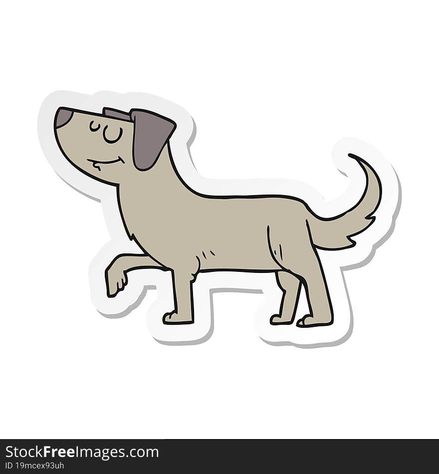 sticker of a cartoon dog