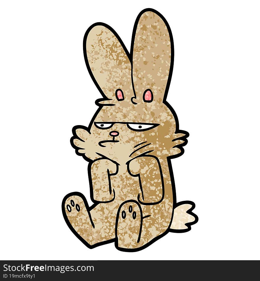 cartoon grumpy rabbit. cartoon grumpy rabbit