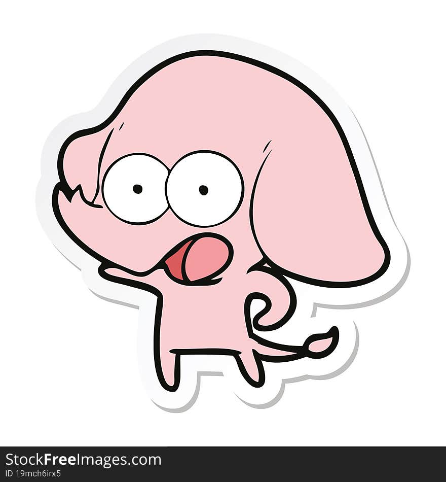 sticker of a cute cartoon elephant