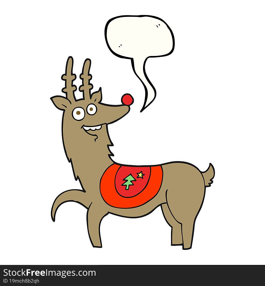 speech bubble cartoon christmas reindeer