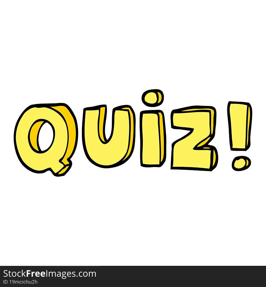 cartoon doodle word quiz