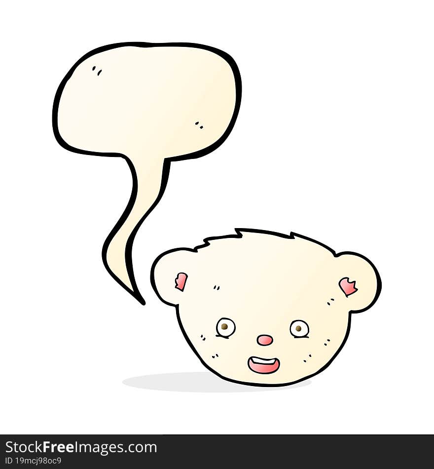 Cartoon Polar Bear Face With Speech Bubble