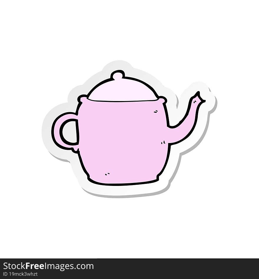 sticker of a cartoon tea pot